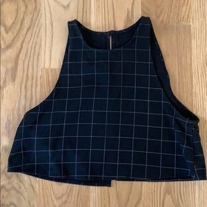 American Apparel Black Checkered Crop Top